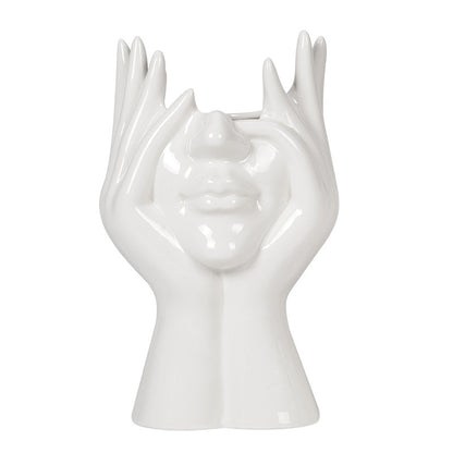 Hands and Face Shaped Flower Vase