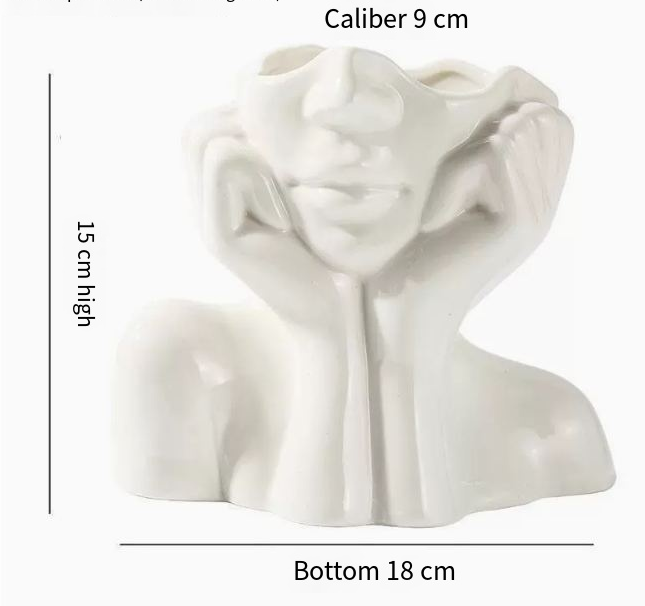 Hands and Face Shaped Flower Vase
