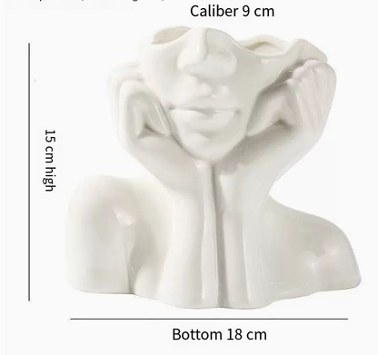 Hands and Face Shaped Flower Vase